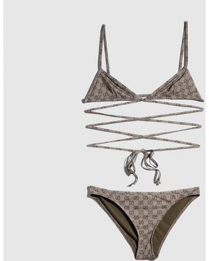 Gucci Printed Stretch Jersey Bikini - Natural