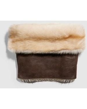 Gucci Shearling Cape, Size S, Ready-To-Wear - Natural