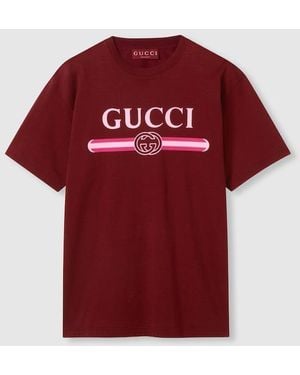 Gucci Cotton Jersey T-Shirt With Print, Ready-To-Wear - Red