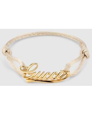 Gucci Script Cord Bracelet - Metallic