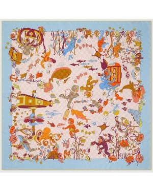 Gucci Printed Silk Carré, Silk - Orange