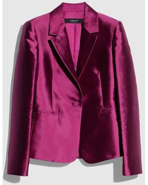 Gucci Mikado Silk Jacket - Purple
