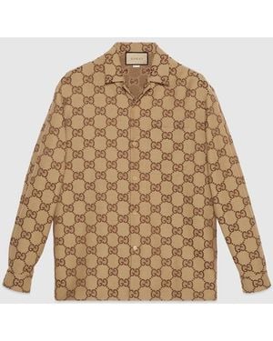 Gucci Maxi Gg Canvas Shirt - Brown