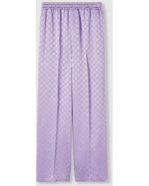 Gucci Gg Jacquard Pants - Purple