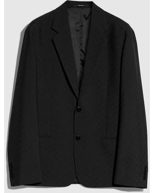 Gucci Gg Wool Single-Breasted Jacket - Black