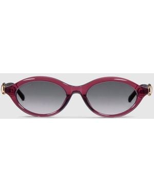 Gucci Oval-Frame Sunglasses - Brown