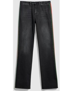 Gucci Stretch Cotton Denim With Web - Gray