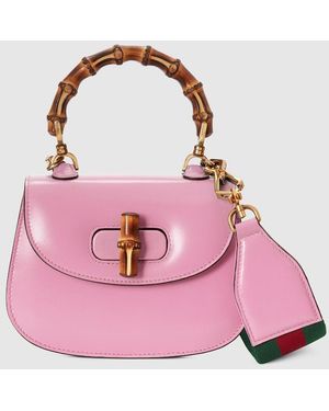 Gucci 〔グッチ バンブー 1947〕ミニバッグ, ピンク, レザー