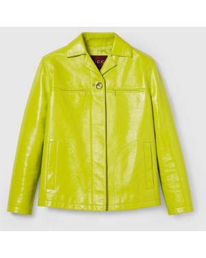 Gucci Shiny Leather Boxy Jacket, Ready-To-Wear - Yellow