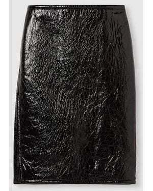 Gucci Shiny Leather And Neoprene Skirt, Ready-To-Wear - Black