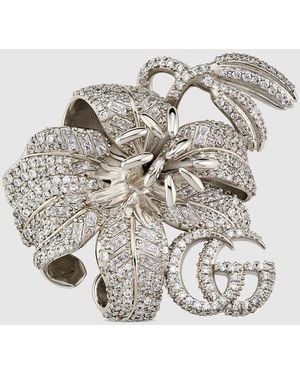 Gucci Flora Crystal Brooch - Metallic