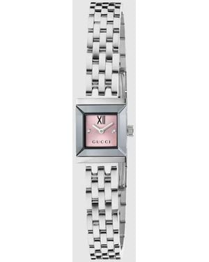 Gucci G-Frame Watch, 14X18Mm, , Steel - White