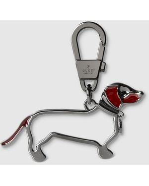 Gucci インターロッキングG ドッグ キーチェーン, レッド, メタル - マルチカラー