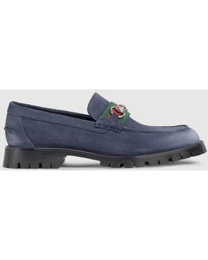 Gucci Loafer With Horsebit And Lug Sole, Uk - Blue