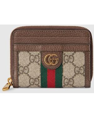 Gucci 〔オフィディア〕GG カードケース ウォレット, ベージュ, GGキャンバス - ブラウン