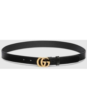Gucci Cut Gg Marmont Thin Belt, Size 100 - Black
