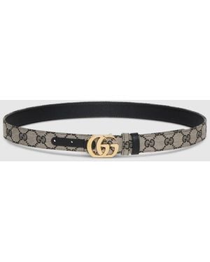 Gucci Reversible Cut Gg Marmont Belt, Size 100 - Black