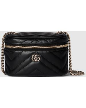 Gucci Gg Marmont Nano Vanity Bag, Leather - Black