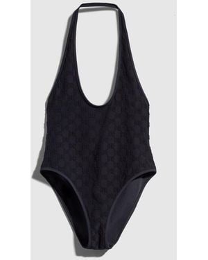 Gucci Gg Stretch Jersey Bodysuit, Size L, Ready-To-Wear - Blue