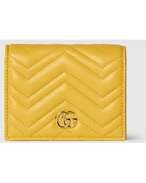 Gucci Gg Marmont Small Wallet, Leather - Yellow