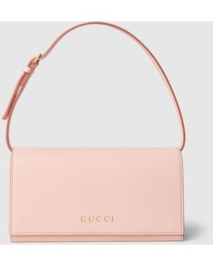 Gucci Mini Pouch With Lettering - Pink