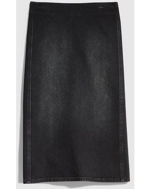 Gucci Stretch Cotton Denim Midi Skirt - Black
