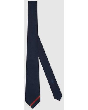 Gucci Web Silk Jacquard Tie - Blue