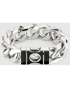 Gucci Interlocking Chain Bracelet With Buckle - Metallic