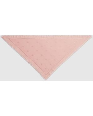 Gucci Double G Silk Wool Shawl, Wool - Pink