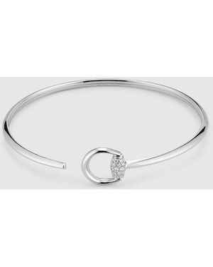 Gucci Horsebit 18K Diamond Cuff Bracelet - Metallic