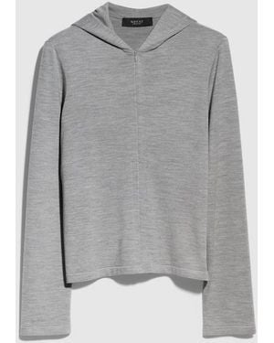 Gucci Wool Silk Blend Hooded Cardigan - Gray