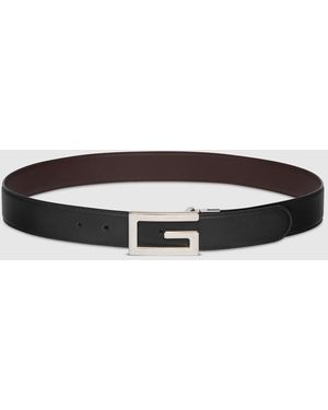 Gucci Embossed Gg Belt With Squared Buckle, Size 100 in  display picture 3