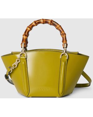 Gucci Bamboo Top-Handle Tote - Yellow