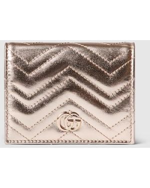 Gucci Gg Marmont Card Case Wallet, , Leather - Metallic