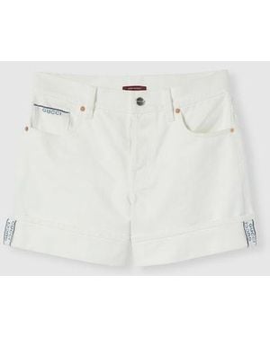 Gucci Cotton Selvedge Denim Shorts, Ready-To-Wear - White