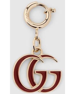 Gucci ダブルG バッグ チャーム, ボルドー, メタル - メタリック