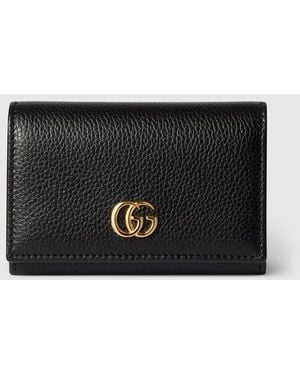 Gucci ダブルG バイカラー カードケース, ブラック, レザー
