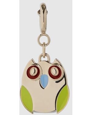 Gucci オウル（ふくろう）シェイプ バッグ チャーム, ホワイト, メタル - メタリック