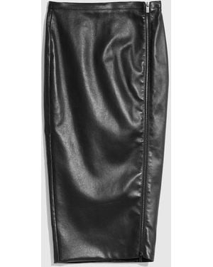 Gucci Lightweight Stretch Leather Skirt, Size 46 It, Ready-To-Wear - Gray