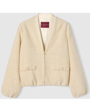 Gucci Cotton Tweed Jacket - Natural