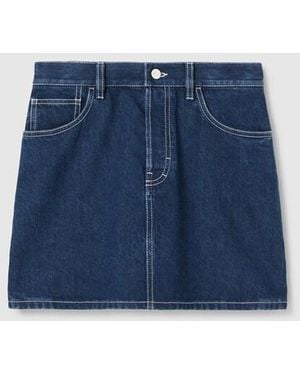 スカート GUCCI Patchwork blue skirt in denim Gucci Patchwork Mini Denim Skirt in Blue | Lyst