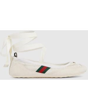 Gucci Shift Ballerina, Leather - Metallic