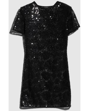 Gucci Embroidered Tulle Dress With Sequins, Size 50 It, Ready-To-Wear - Black