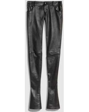 Gucci Lightweight Stretch Leather Pants, Size 46 It, Ready-To-Wear - Gray