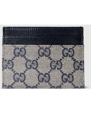Gucci Essence Classic Card Case, Gg Canvas - Blue
