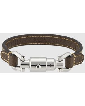 Gucci Piston Closure Bracelet - Brown