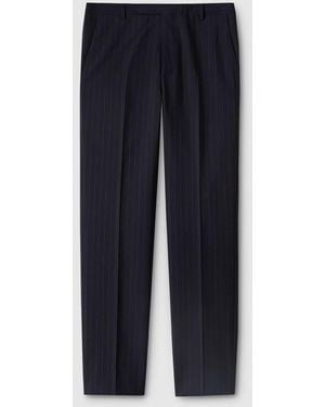 Gucci Pinstripe Wool Pants - Blue