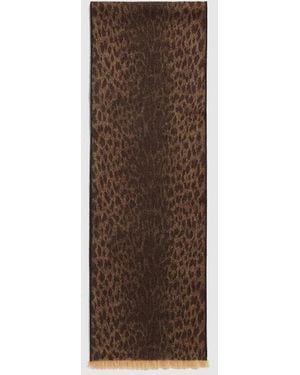 Gucci Reversible Gg Wool Jacquard Scarf, Wool - Brown