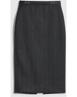 Gucci Pinstripe Wool Pencil Skirt - Black