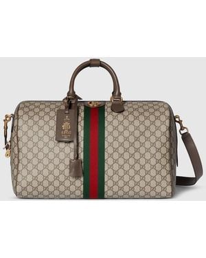 Gucci Savoy〕ミディアム ダッフルバッグ, ベージュ, Ggキャンバス - メタリック